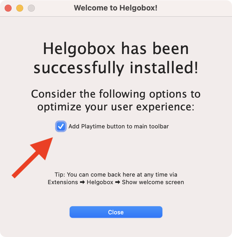 Screenshot of Helgobos Welcome Screen